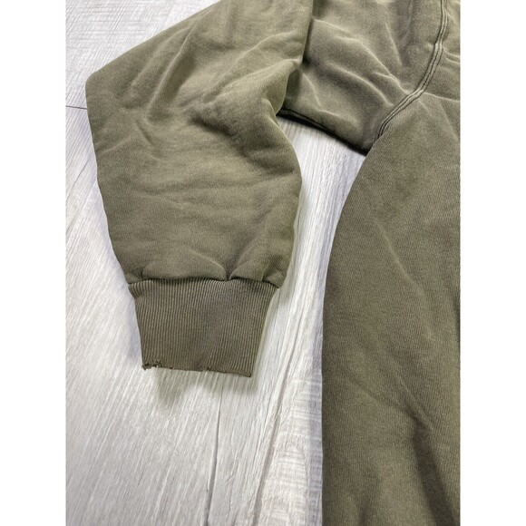 90s Champion Sweater Sz L Green Fleece Pullover Crew Neck Faded Distressed RB - Picture 7 of 13